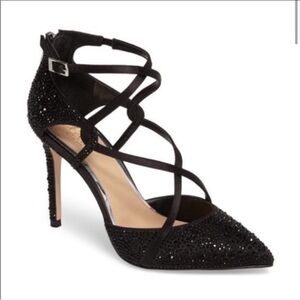 NEW Jewel by badgley Mischka Alivia II D’orsay Ankle Strap Rhinestone Heels